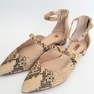 Louise et cie marsaille snake skin flats sz 6.5 new